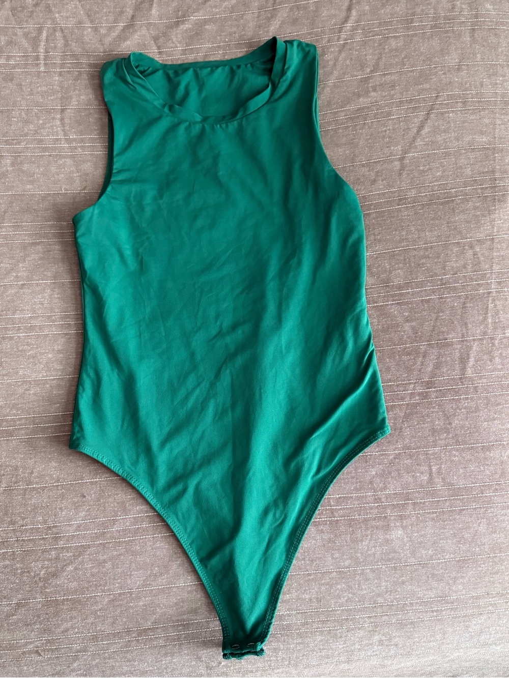 Sleeveless Emerald Green Bodysuit - Classic Fit